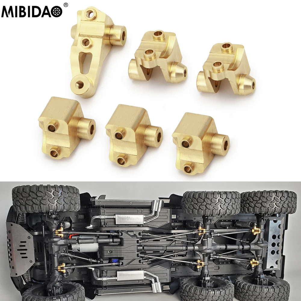 

MIBIDAO 6pcs Heavy Brass Counterweight Front Rear Axle Lower Shock Mount For 1/10 TRX6 RC Crawler Car Upgrade Parts