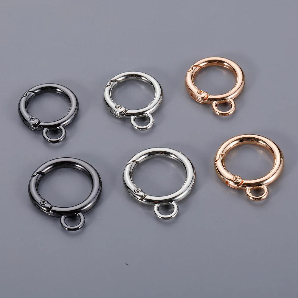 100 pz 16mm/19mm metallo O Ring chiusure a molla con ganci portachiavi clip per borsa connettore per portachiavi fai da te accessori per la