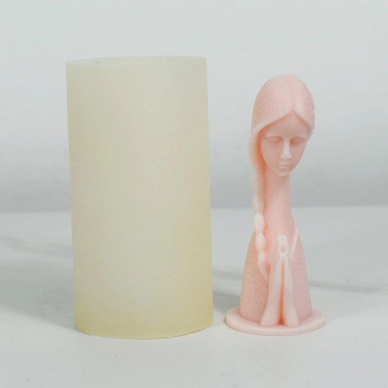 Prayer Girl Epoxy Casting Mold Silicone Cake Fondant Mold DIY Aromatherapys