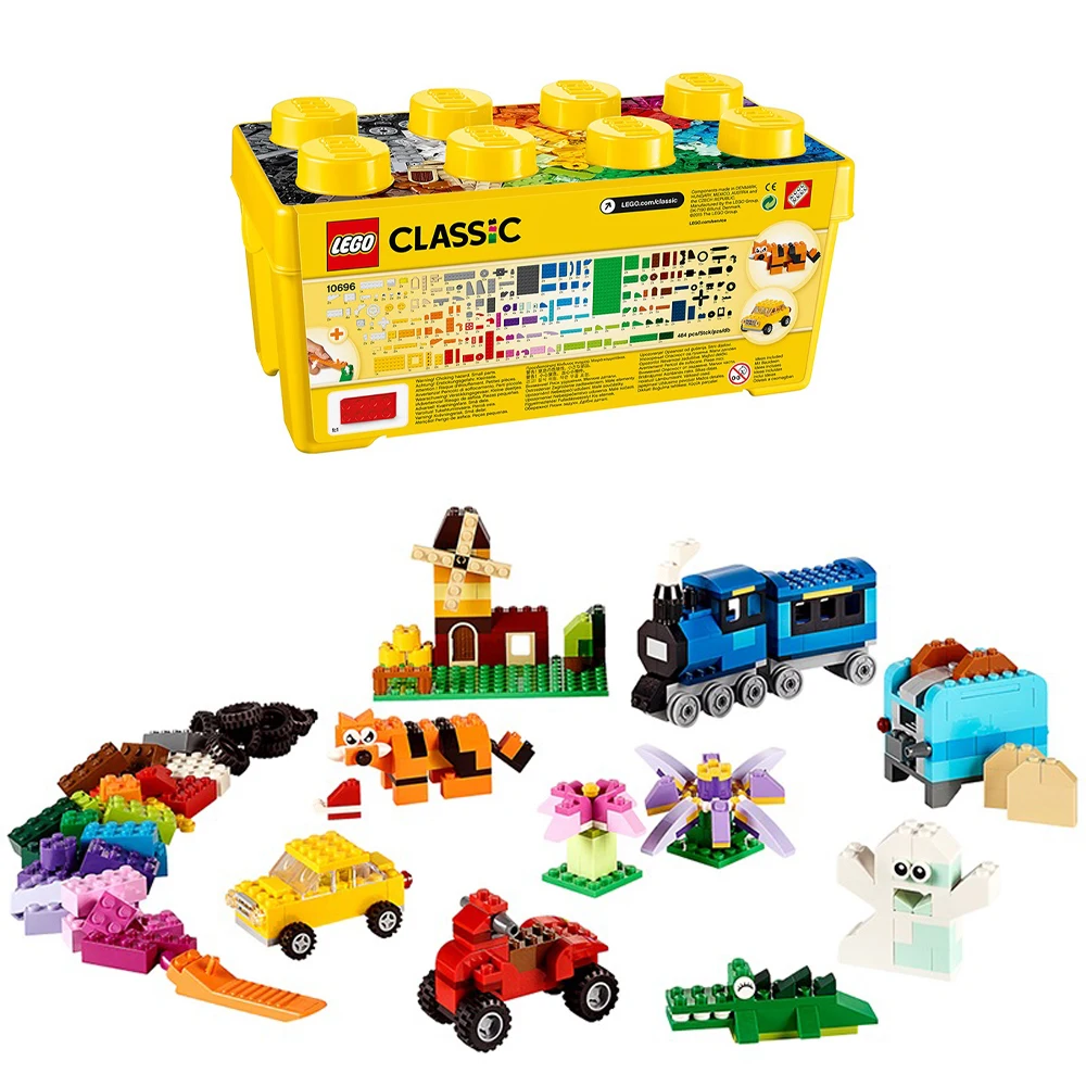 

Классическая креативная коробка с блоками LEGO среднего размера для мальчиков и девочек для сборки блоков, детская игрушка в подарок