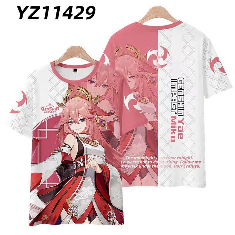 New Game Genshin Impact Men's 3D T-shirt Fashion Cool Daily Kid Anime T shirt Summer Unisex Personality Streetwear Tees Y2k Tops