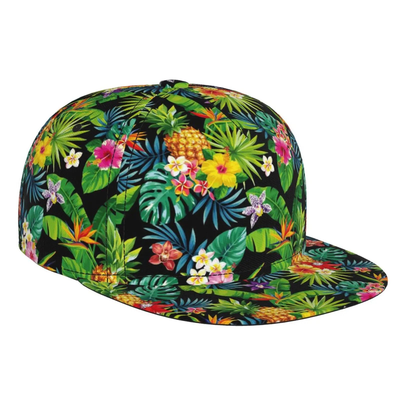 Hawaiian Style Printed Flat Brimmed Hat Street Skateboarding Hip-hop Hat Outdoor Casual Sun Shading Baseball Hat Universal