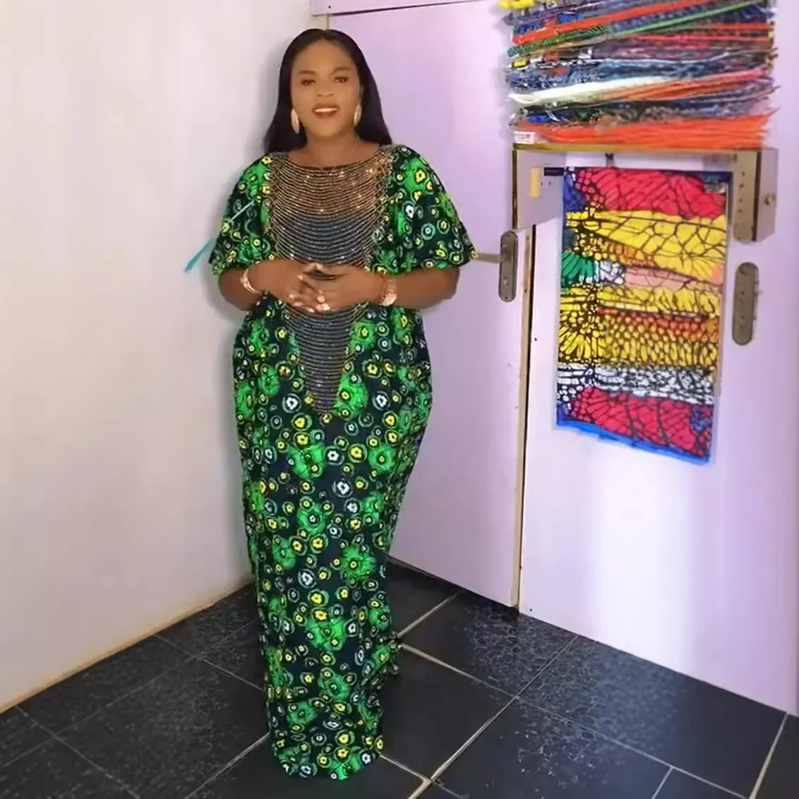 

African Dresses for Women Print Boubou Robe Kaftan Ankara Dashiki Africa Traditional Clothing Muslim Dress Caftan Morocco Abayas