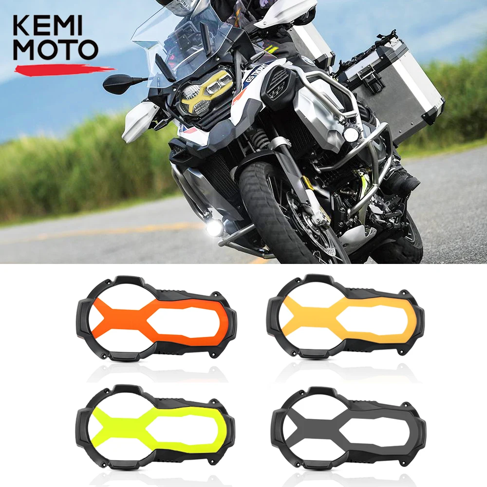 KEMIMOTO For BMW R1200GS LC GSA R1250GS R 1200GS 1250GS ADV Adventure Motorcycle Headlight Protector With 4 Fluorescent Covers