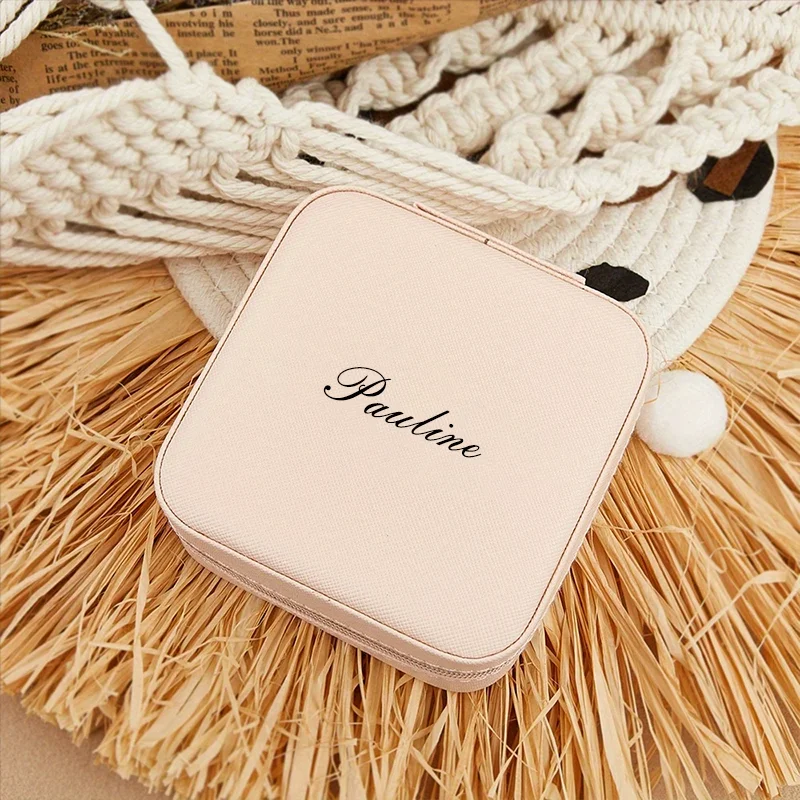 

Custom Mini Jewelry Storage Box Portable Home Travel Earring Necklace Storage Box Women Ring Organizer PU Leather Display Box