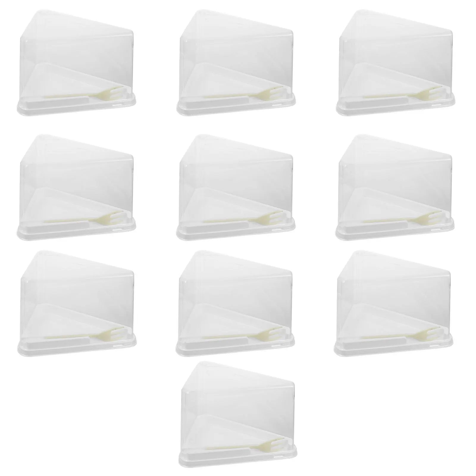 

10Sets Cake Packaging Box Lightweight Yet Sturdy Plastic Container for Cake Mousse Treats Air Circulation Keeps Food Fresh