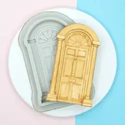 Retro Door Silicone Mold Frame Border Fondant Cake Decorating Cookie Baking Christmas Candy Chocolate Gumpaste Moulds