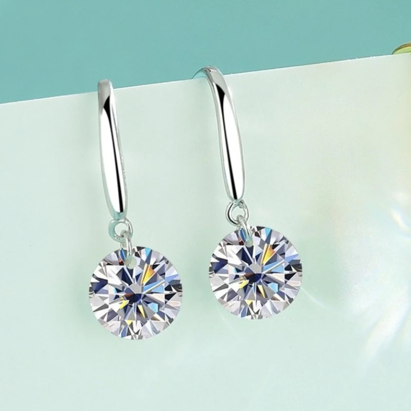 Neue 925 Sterling Silber Ohrringe Luxuriöser 5A Zirkon Schlicht für Damen Hochzeitsschmuck Klassische Damenaccessoires Geschenke Party