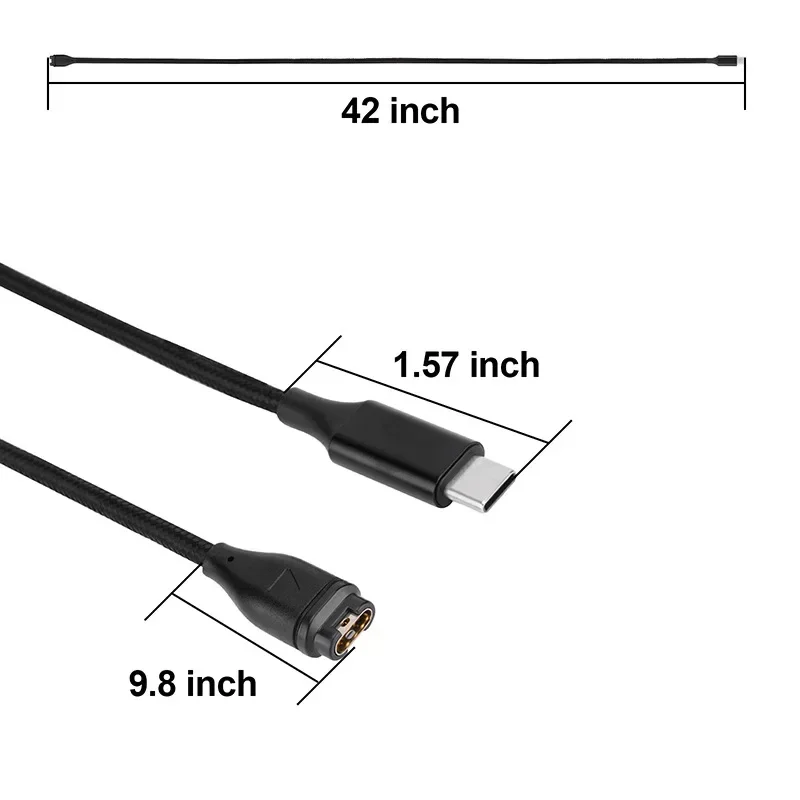 Conector adaptador de cargador tipo C/Micro/IOS USB a 4 pines para Garmin Fenix 7/6/5/7X/6X/5X/ Venu 2 plus convertidor de carga de reloj