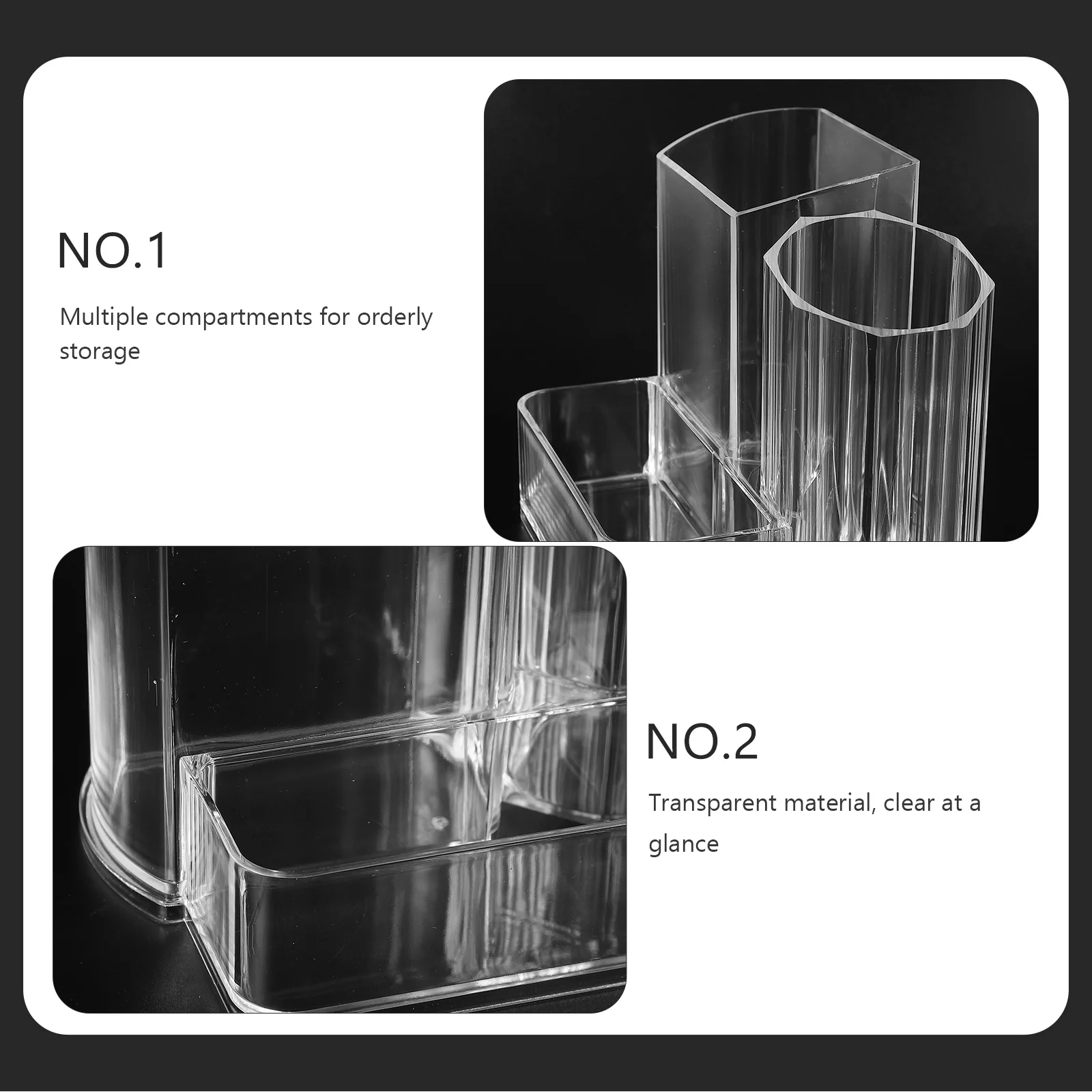 Nagel Werkzeug Lagerung Box Desktop Acryl Doppel Schicht Schleif Fall Maniküre Organizer Kosmetik Halter Multifunktionale Stift Pinsel