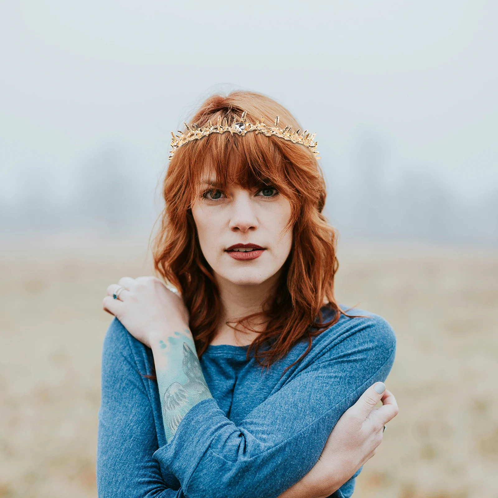 

1pcs Halloween Hair Accessory Gothic Thorn Crown Headpiece Lightweight Spiky Crown For Women Festival Costume Party Headdress