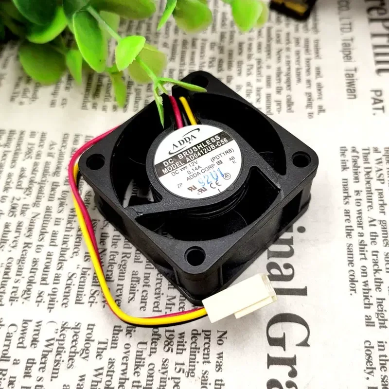 for Xiexi ADDA AD0412UB-C56 4020 4cm 12V 0.14A Double Ball Bearing Three Wire Cooling Fan