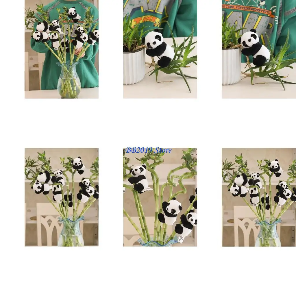 q0kb carry-allong panda clip bear محشو بالحيوانات لعبة أفخم ألعاب مقطع لعبة قابلة للتحصيل جسم لطيف الباندا الهدية العظيمة