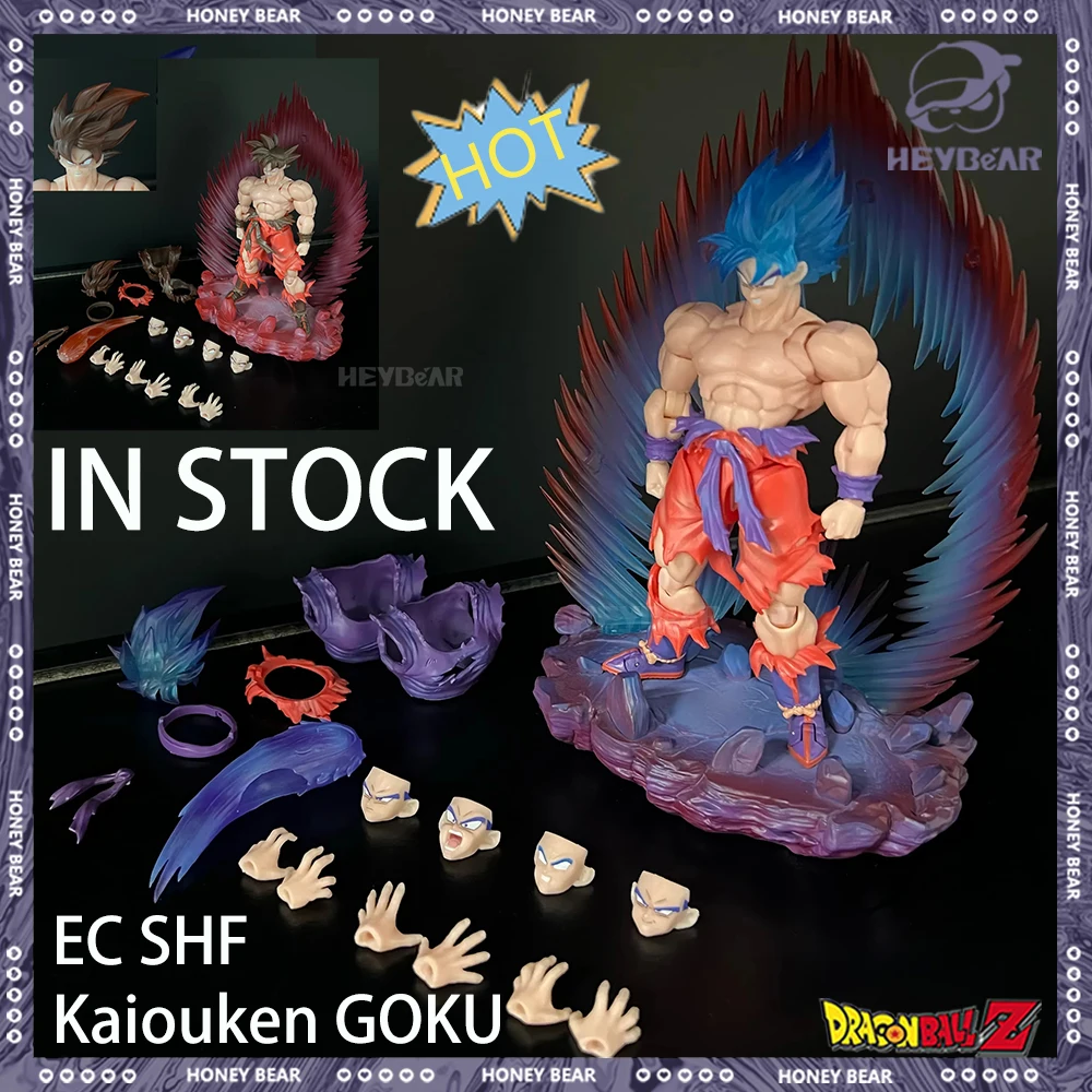 En Stock Ec Shf Dragon Ball Z Kaiouken Goku figura 1/12 escala Super Saiyan Son Goku figuras de acción Pvc modelo juguetes regalo de Halloween