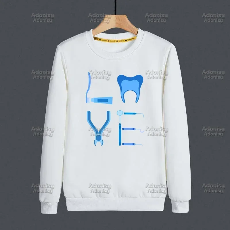 Tooth And Dentist Men Hip Hop Sweatshirt Hoodie Streetwear Harajuku Pullover Hoodie Winter Autumn Hoodie