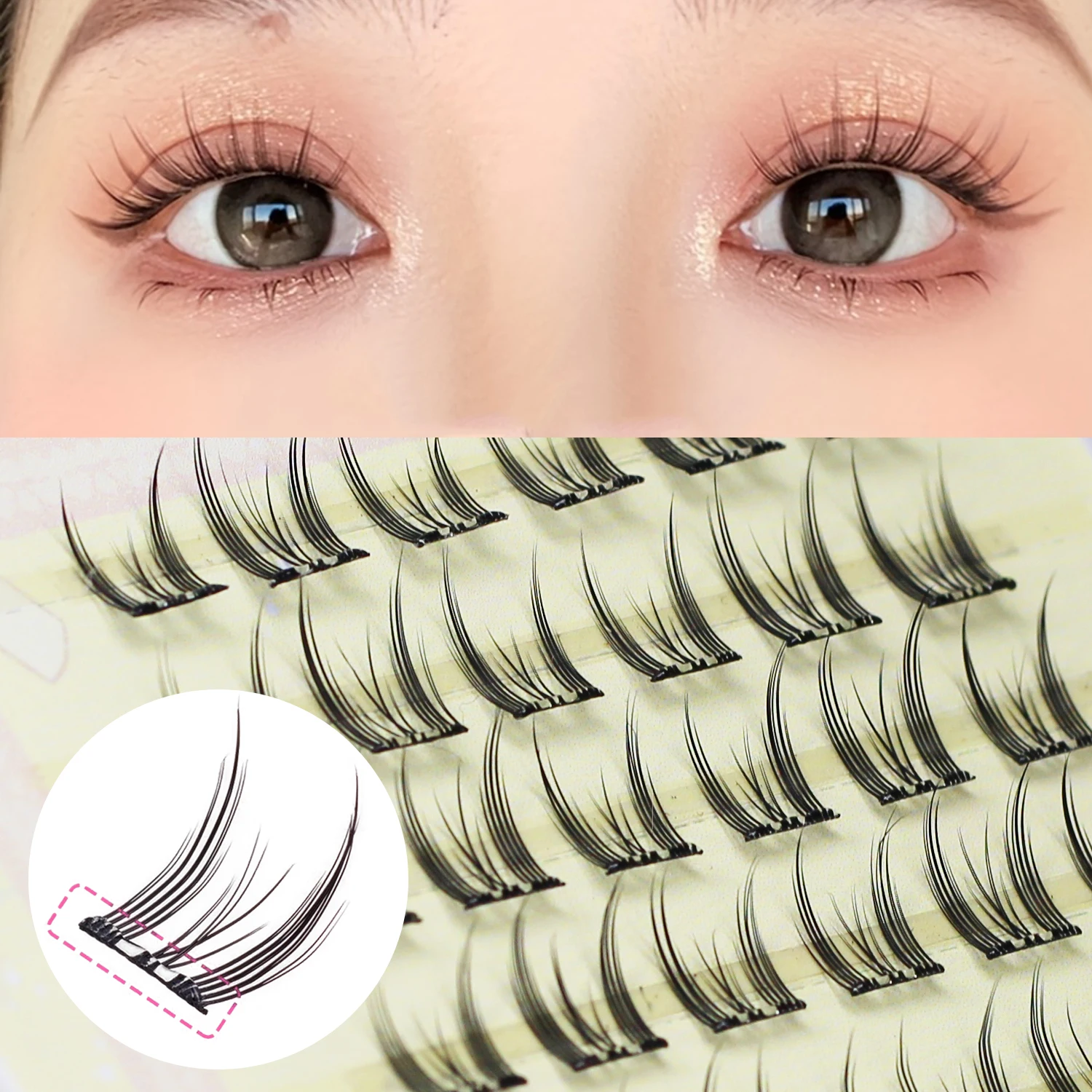 Pestañas adhesivas reutilizables, 60 piezas, 10-12 mm, aspecto natural, pestañas postizas autoadhesivas, estilo gato, elfo, cómic, adecuadas para mujeres y niñas, principiantes en maquillaje de ojos, fáciles de aplicar, ahorran tiempo