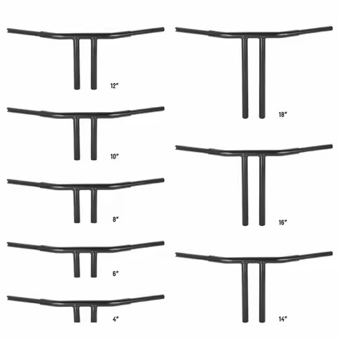 Motorcycle 4"/6"/8"/10"/12"/14"/16"/18" Rise T-Bar Handlebar For Harley Sportster XL883 Softail Dyna Street Bob Drag Bar