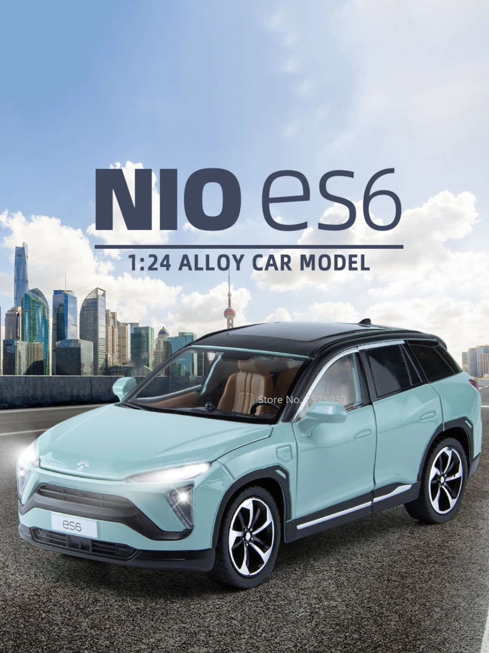 

Масштаб 1:24 NIO ES6 модель автомобиля SUV игрушка из сплава Новая энергия литые искусственные Автомобили Модель со звуком и фотоэлементами детские игрушки подарок