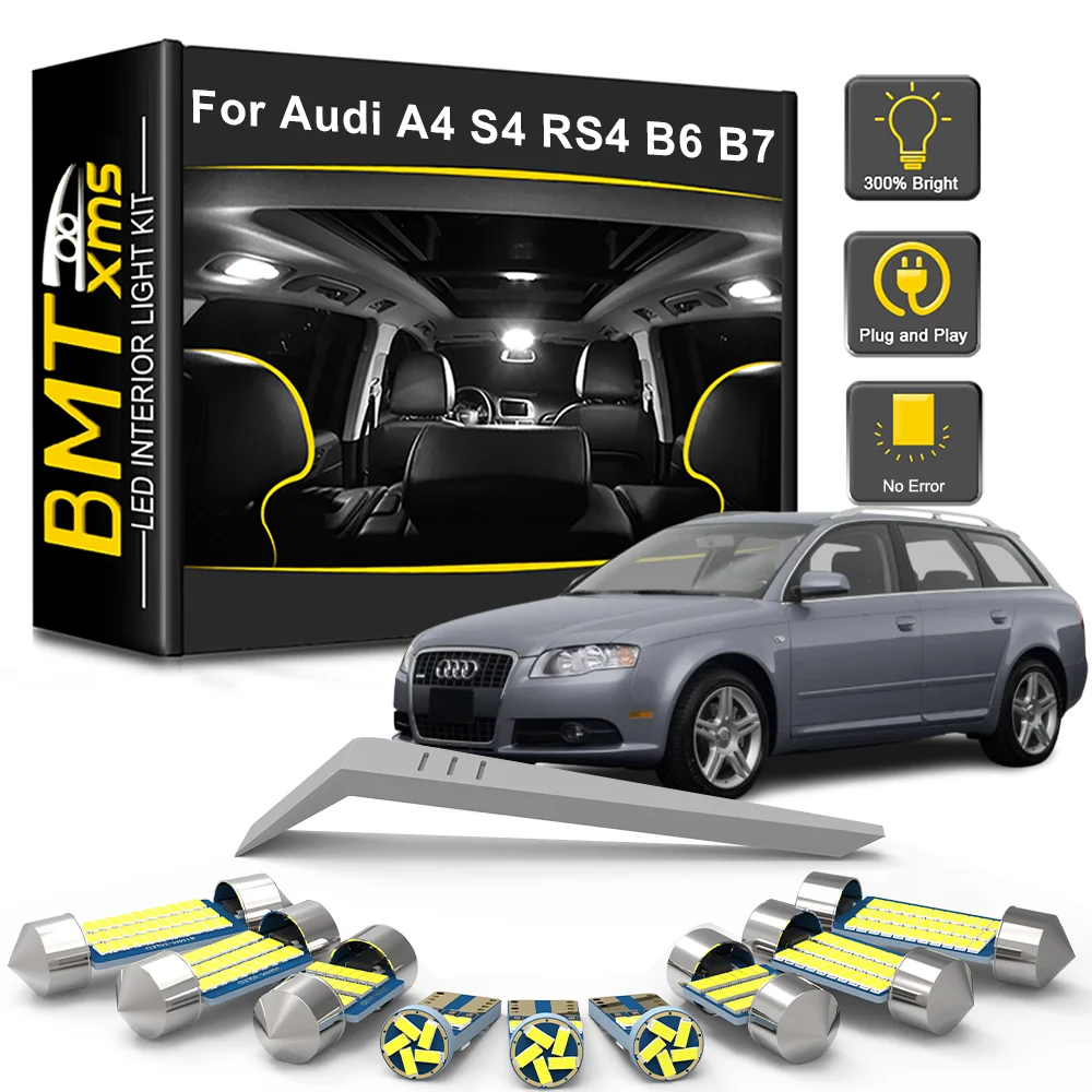 

BMTxms 14 шт. комплект светодиодных внутренних ламп Canbus для AUDI A4 S4 RS4 B6 B7 Sedan Wagon 2002-2005 2006 2007 2008 автомобильные аксессуары