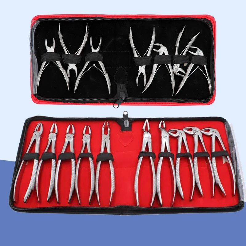 

Kit Dental Extraction Plier Forceps for Adult Children Dentistry Surgical Teeth Extracting Curved Root Lift Elevator Oral Tools