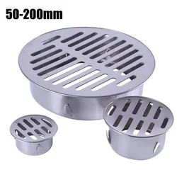 Floor Drain 50mm-200mm Stainless Steel Balcony Drainage Roof Round Floor Drain Cover Rain Pipe Cap PVC Drain Pipe Floor Drain