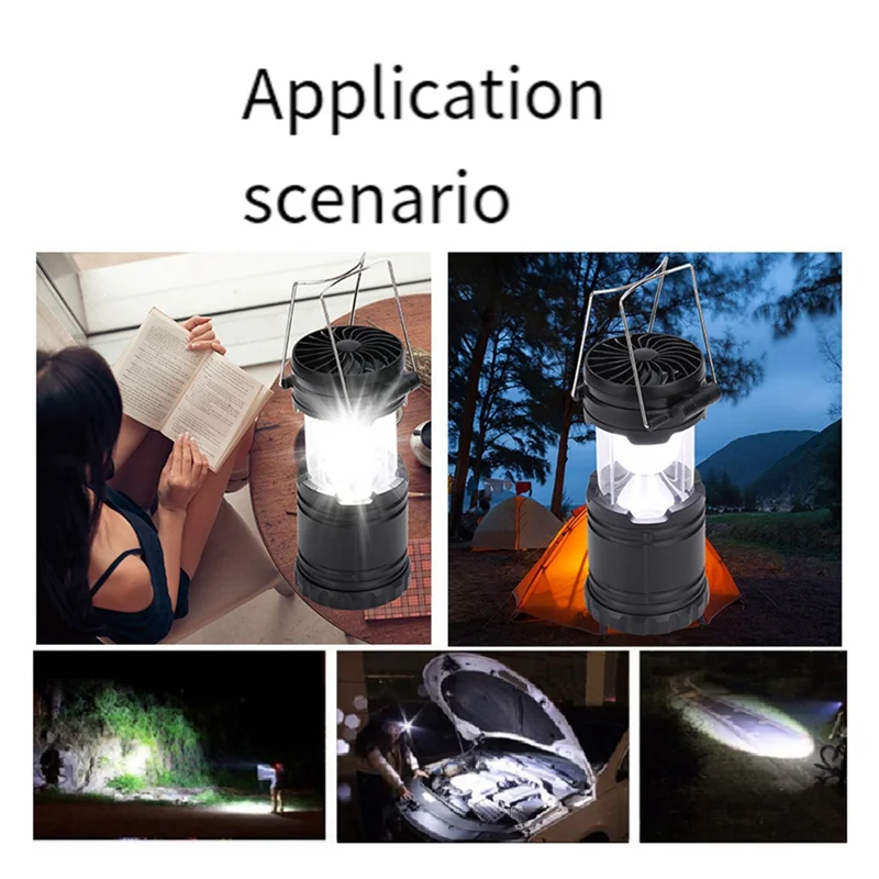 

A44Z-Outdoor LED Lanterns, Collapsible Camping Lantern With Fan, Bright Battery Powered Hanging Lanterns For Camping Hiking