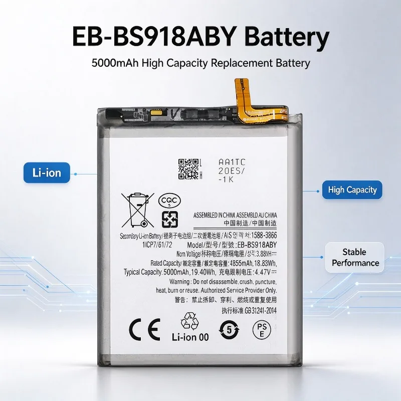 EB-BS918ABY Is Suitable for Samsung S23 Ultra New Electric Board Mobile Phone Battery 5000mah Large Capacity, Stable and Durable