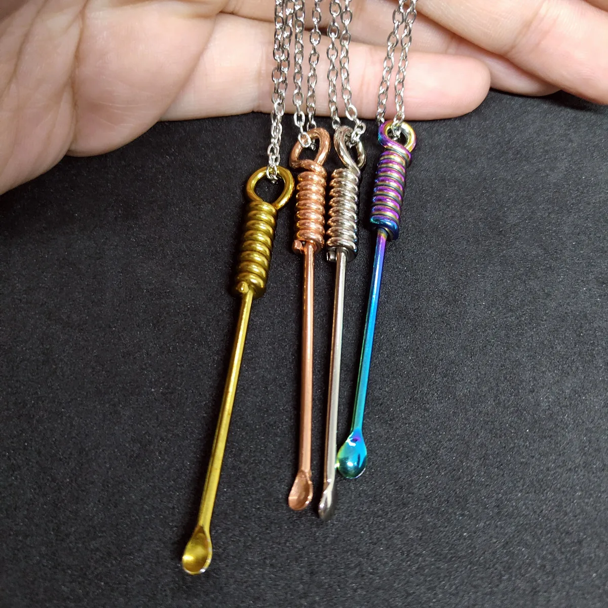 

Fashion metal necklace 4 Colors Mini spoon Small tool pendant necklace Jewelry stainless steel Creative Handmade Necklace