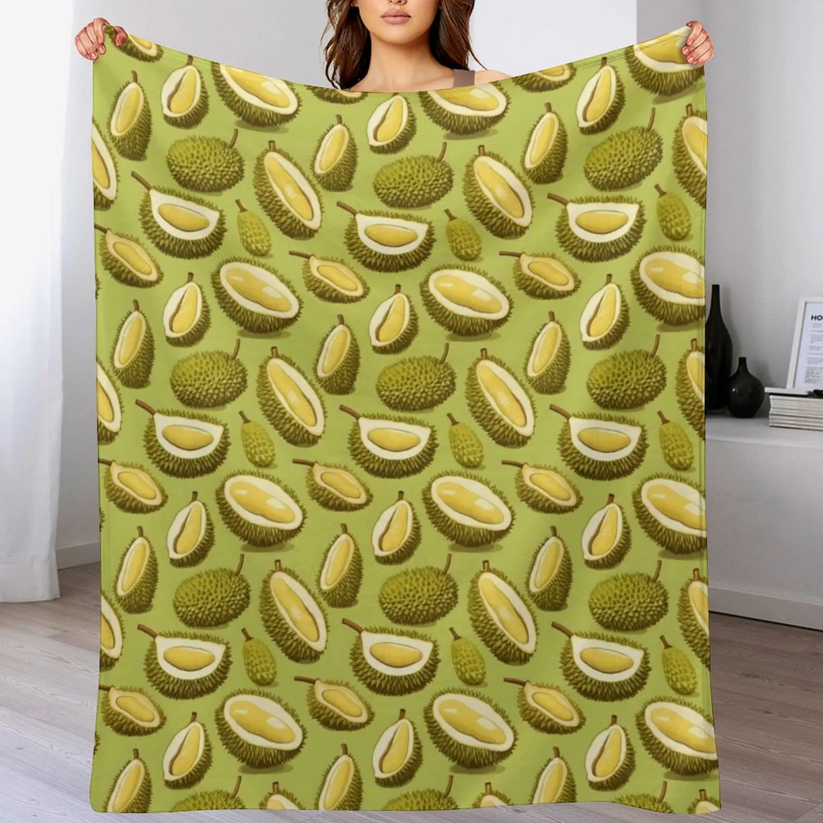 Durian lover Throw Blanket Picnic Extra Large Throw Thermals For Travel Vintage Blankets