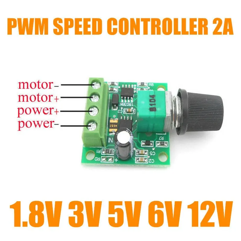 1.8V 3V 5V 6V 12V PWM DC Motor Speed ​​Regulator Module Speed ​​Regulator Potentiometer Knob Switch Kit Adjustable Driver