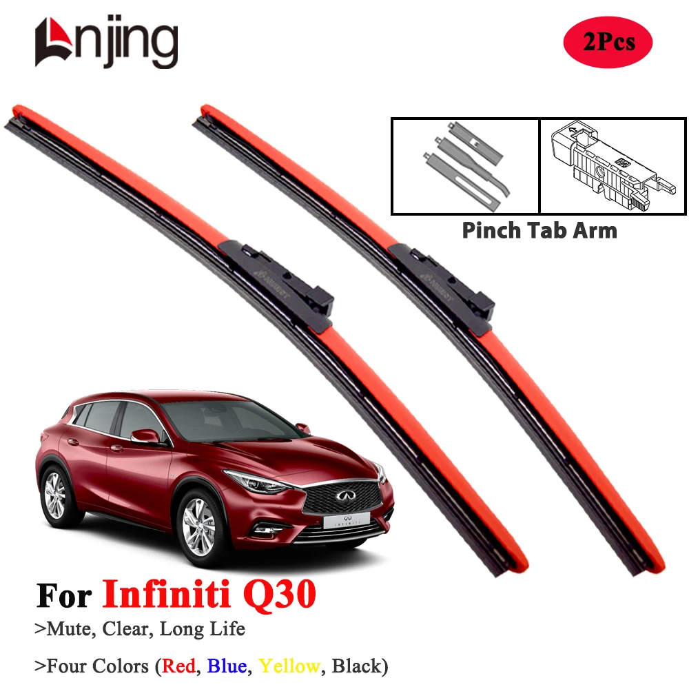 

LNJING Red Wiper Blades For Infiniti Q30 2015-Now