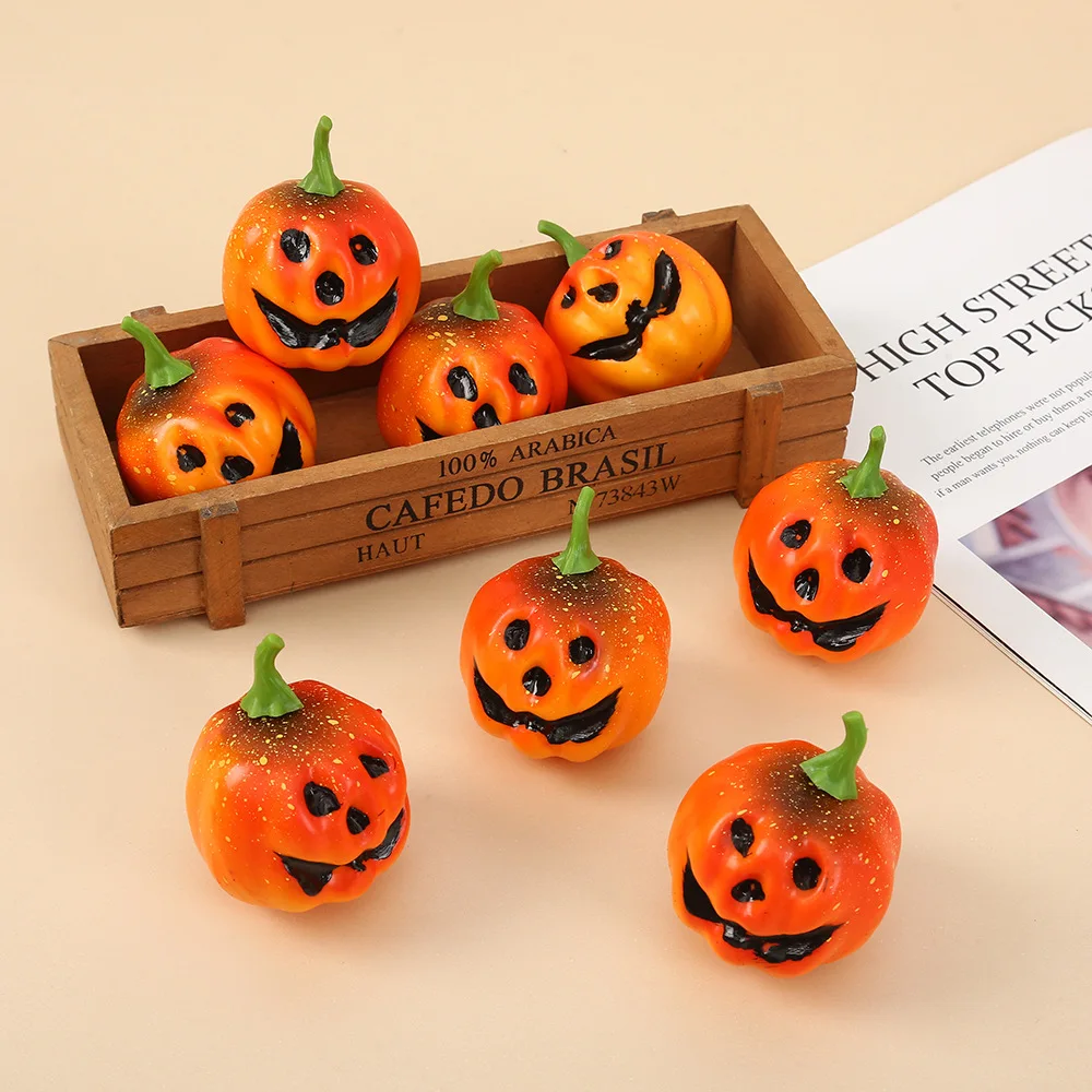 5Pcs Halloween Pumpkin Miniatures Mini Flatback Charms Pumpkin Halloween Party Home Table Decoration DIY Crafts Gift