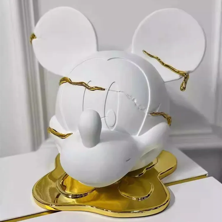 28cm Classic Minnie Mickey Mouse head Model Figure Resin Statue Figurine Home Room Decor cabinet table Ornament Arts Crafts gift