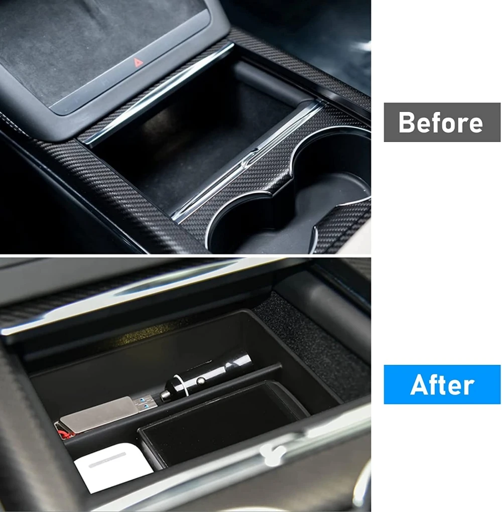 Center Console Organizer Tray For Tesla Model S Model X Plaid/Long Range 2021 2022 2023 2024 Front Center Console Storage Box