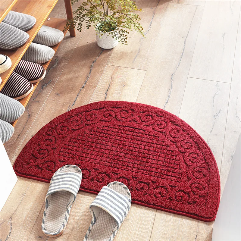 Einfarbig Retro Semi-rund Staub Entfernung Tür Matte Hause Haushalt Bad Nicht-slip Boden Teppich – Detail 3