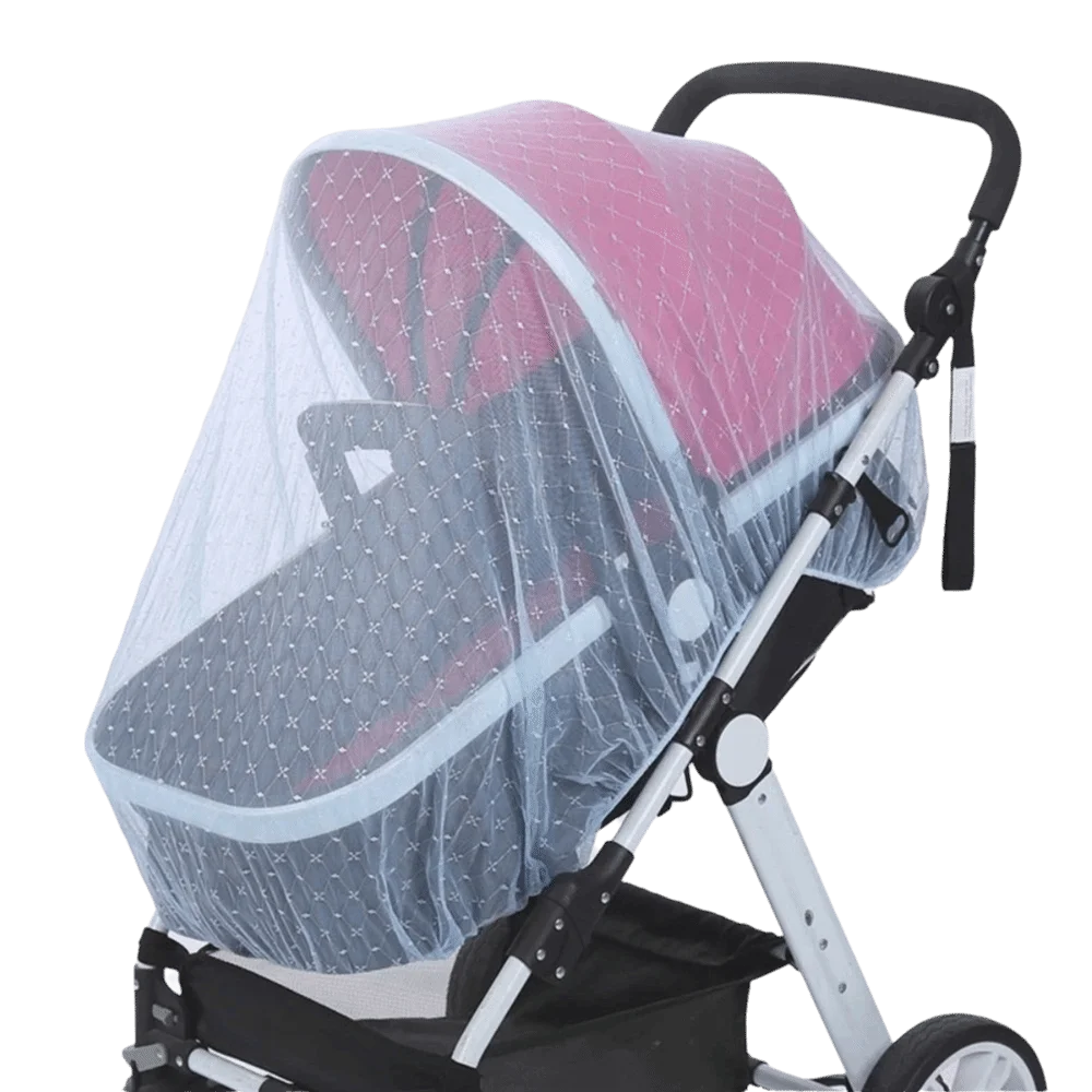 

Full Coverage Pram Mosquito Net Dense Mesh Windproof Sunshade Insect Shield Net Polyester Material Snug Fit Design