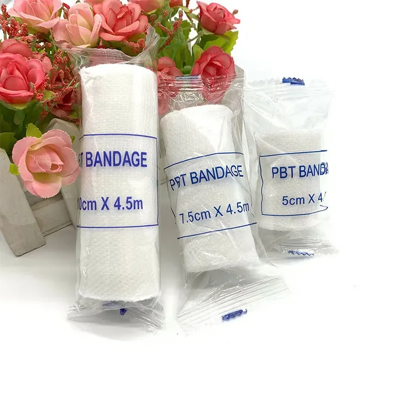 1pc 5/7.5/10cmx4.5m PBT Elastic Bandage First Aid Kit Gauze roll Wound Dressing Medical Nursing Emergency Care Bandage