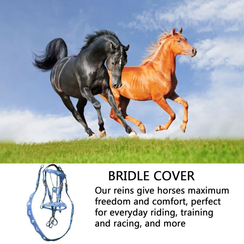Fashion Leather Bridle Head Equestrian Horse Equipment Horse Halters And Lead Ropes Metal Draft Horse Cage Set