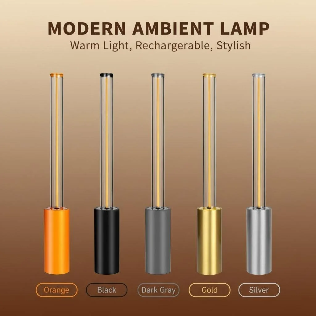 Rechargeable LED Touch Table Lamp 2600mAh Wireless Dimmable Night Light for Bedroom Restaurant Hotel Bar Decor