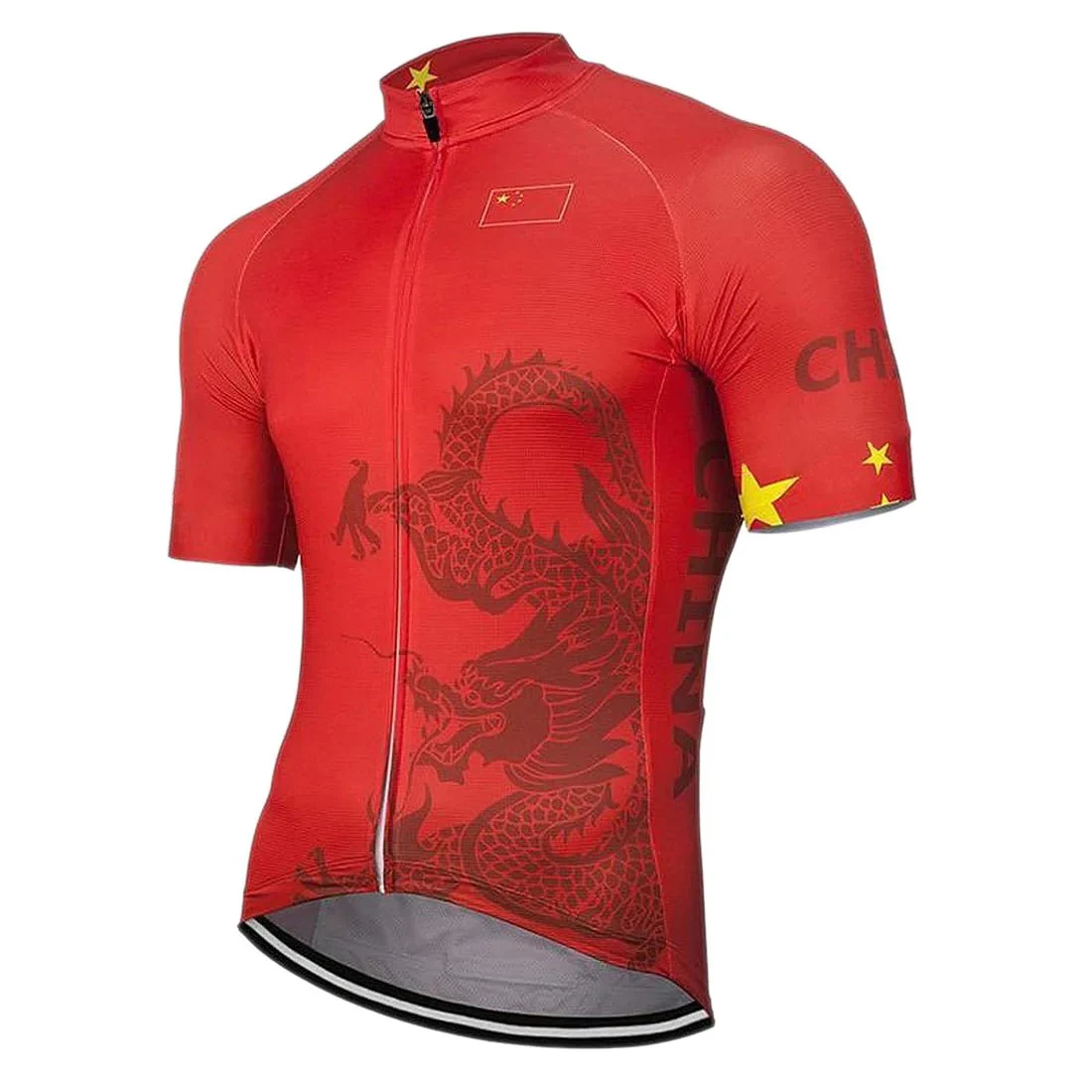 NEW Men\'s China Team Red Cycling Jersey Bike Clothing Bicycle Wear Short Sleeve Customizable