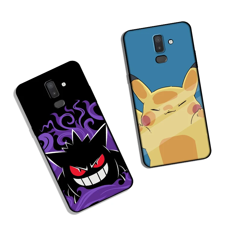 Samsung S6 S7 Edge S8 S9 S10 Plus Pokémon  Creative Design Soft Black Phone Case