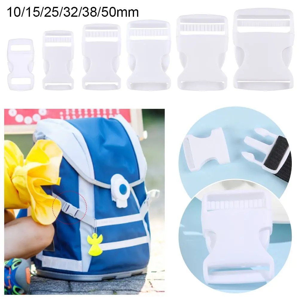 

Dual Bag Strap Webbing Plastic White Side Release Buckles Backpack Belt Parts Curved Buckle Paracord Bracelet Lock