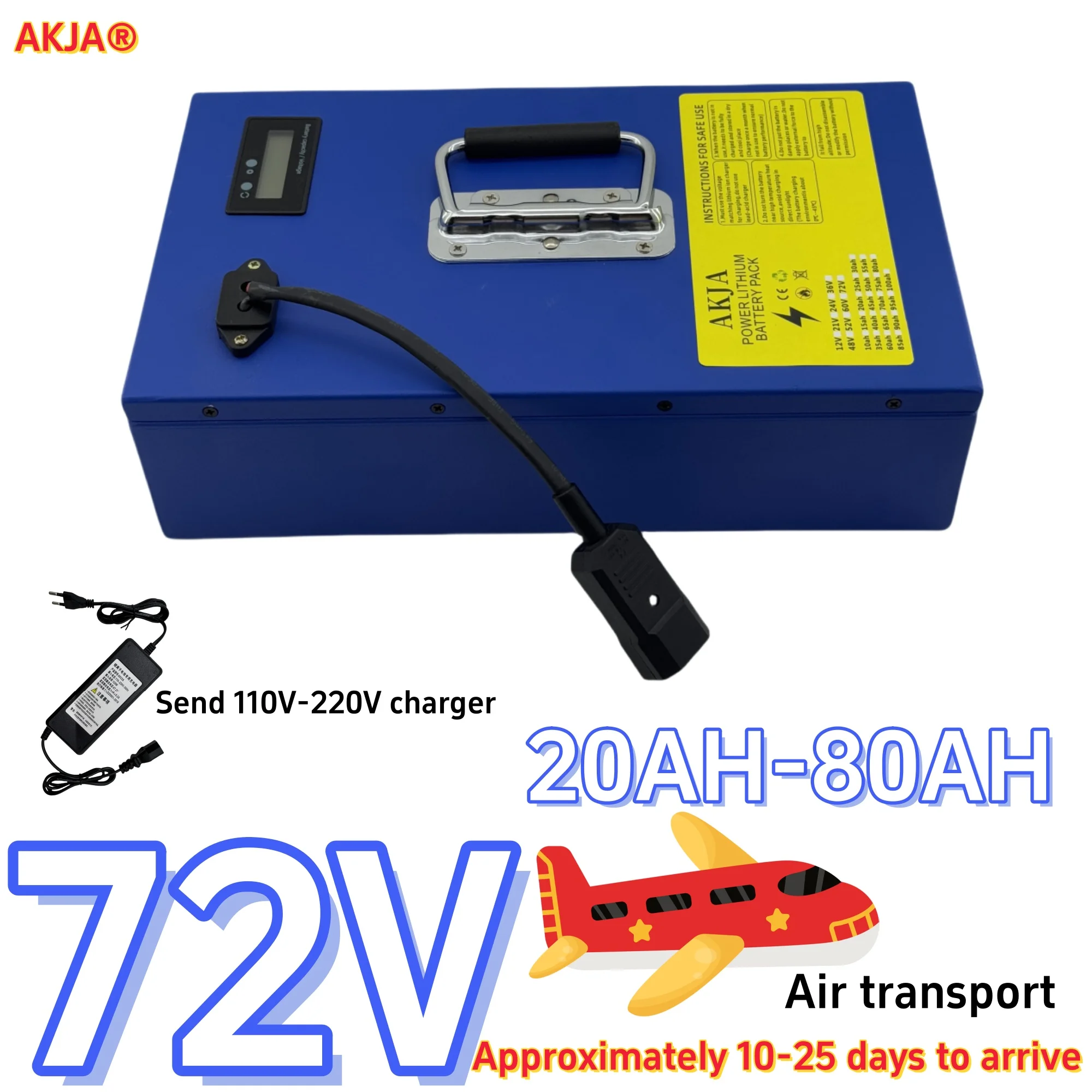 

Air fast transportation 72V100AH Send within 24 hours 18650 lithium battery Lithium battery pack Suitable for motors below 3000W