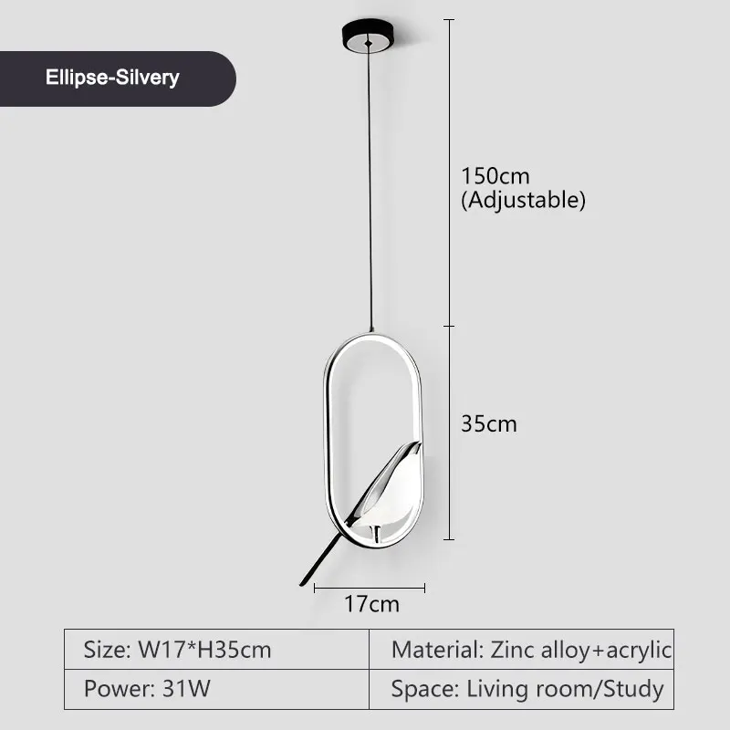 Draaibare Ekster Vogel Led Hanglamp Voor Bed Slaapkamer Indoor Goud Zilver Hangende Verlichting Kroonluchter Lampen Foyer AC85-265V