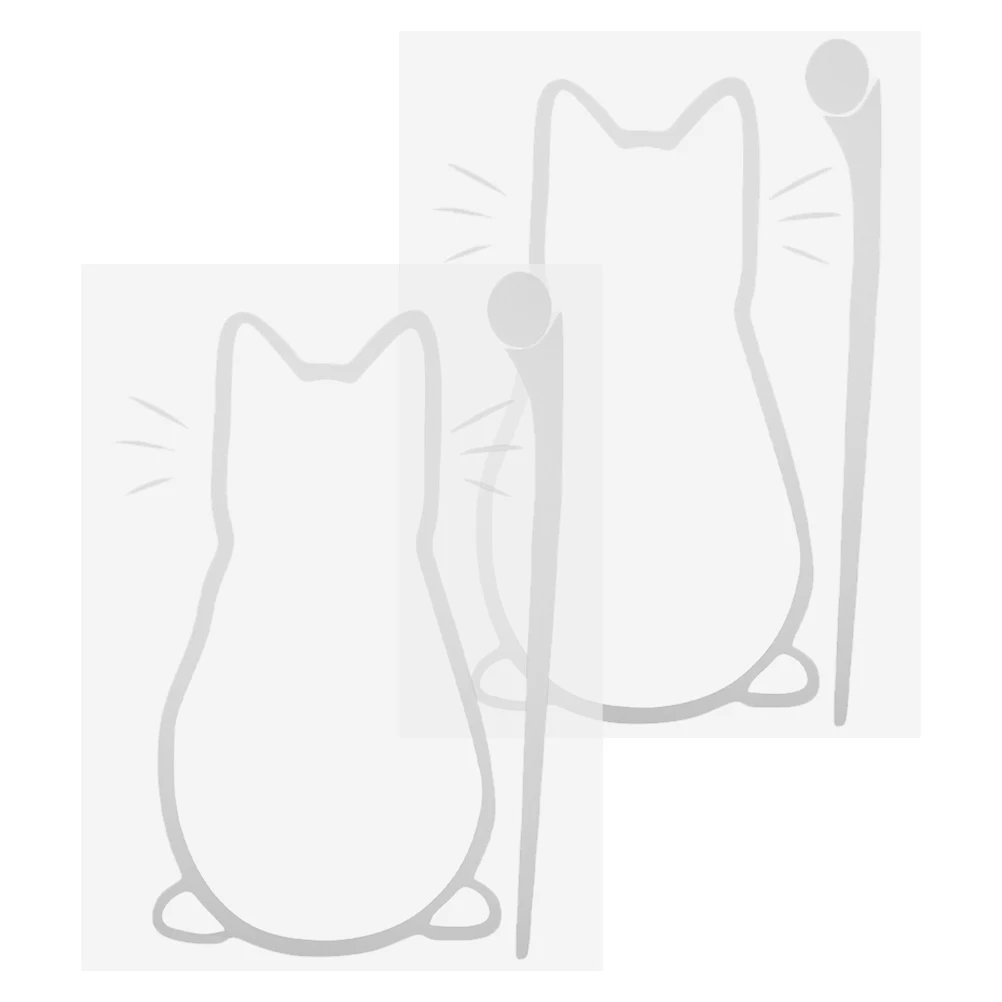 

2 Pcs Back View Cat Sticker Stickers Animal Car Wiper Mural Windshield Truck Laptop Decal The Pet for