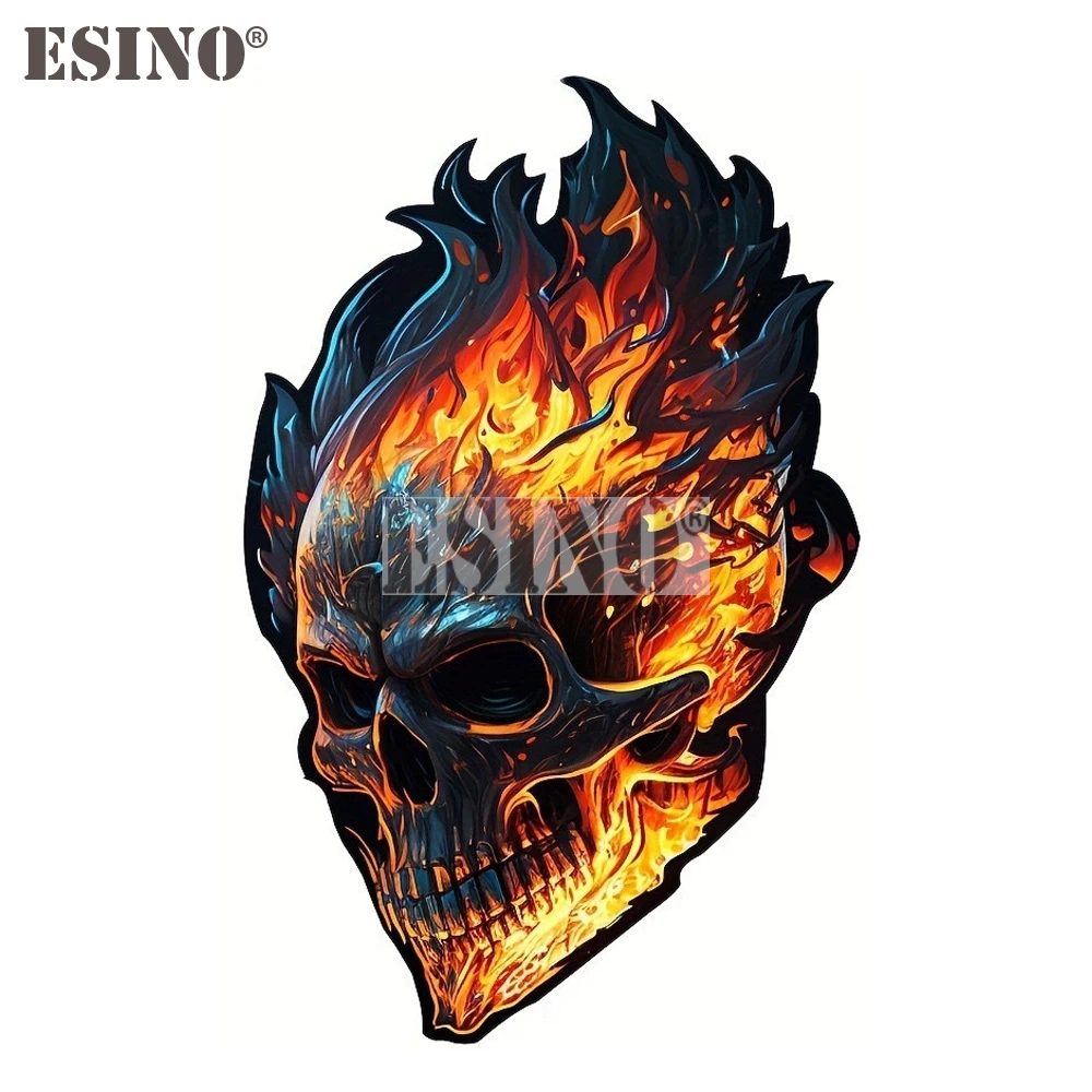 Car Styling Funny Angry Fire Skull Cartoon PVC Painting Car Body Decal Waterproof Car Sticker Pattern Vinyl