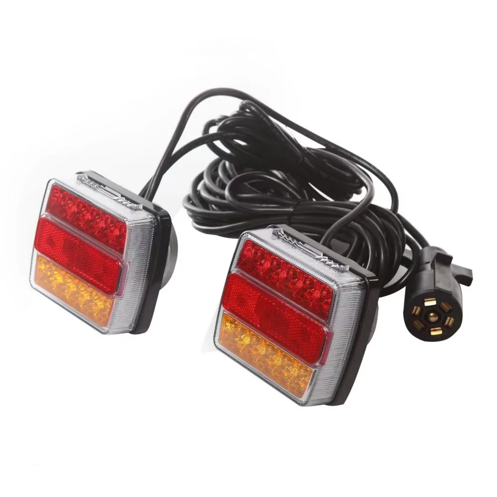 ATVOV 12V Magnetic LED Trailer Rear Light Wired Brake License Number Plate Light 10m Cable 7 Pin Trailers Caravans Truck Trailer