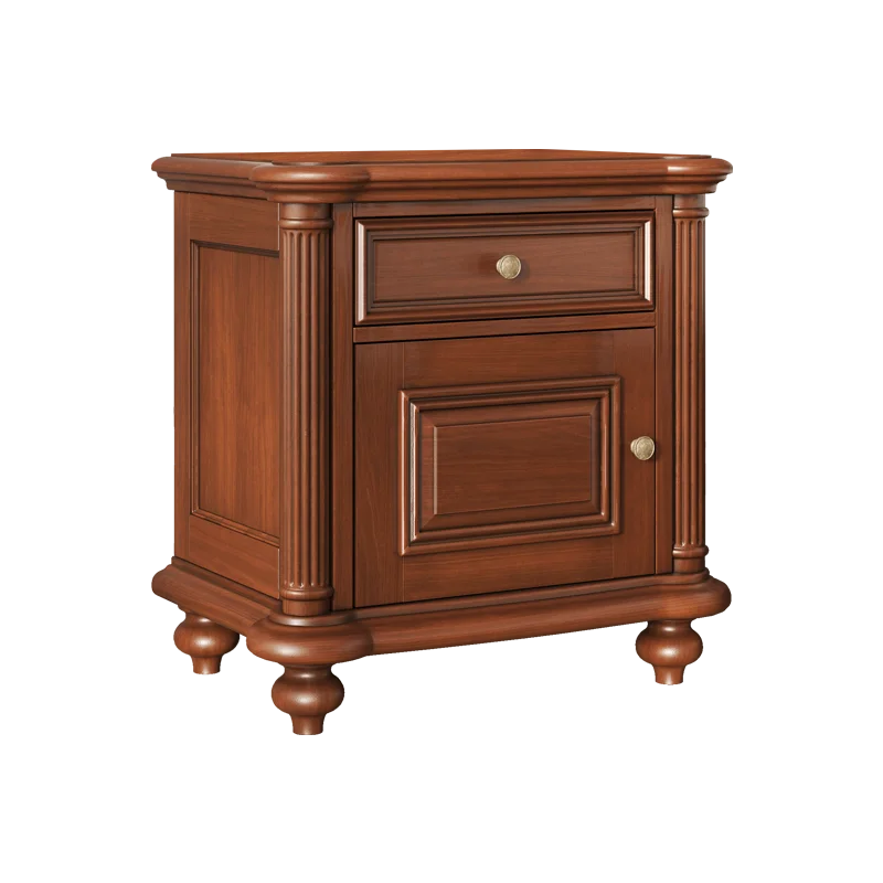 

Solid wood bedroom cabinet 1 drawer oak colored bedroom furniture wooden bedside table