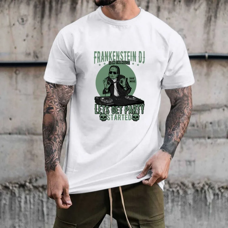Halloween Frankenstein DJ Cool Heat Transfer Sticker, Personalized & Funny Music - Themed Iron - on, Suitable for T -