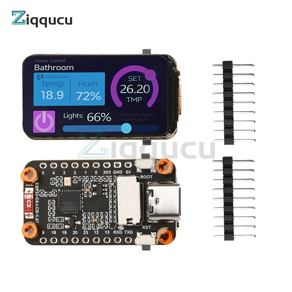 

1.47 inch LCD Display ESP32-C6 Development Board Type-C Interface Onboard RGB Color LED Development Module Supports BT5 WIFI 6